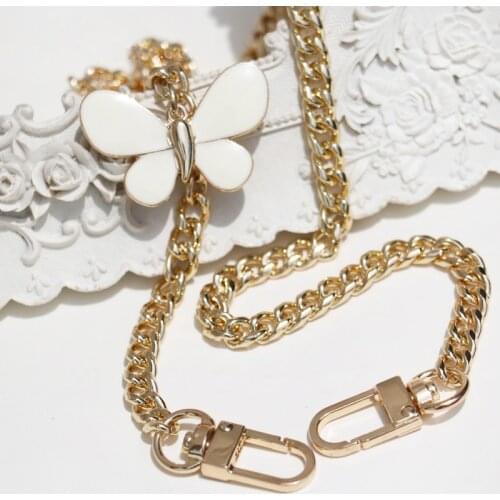 DIY Accessories 40cm-160cm Replacement Gold Metal Chains Shoulder Straps for Small Bags, Handbags Fashion 8mm Bag Handles Straps