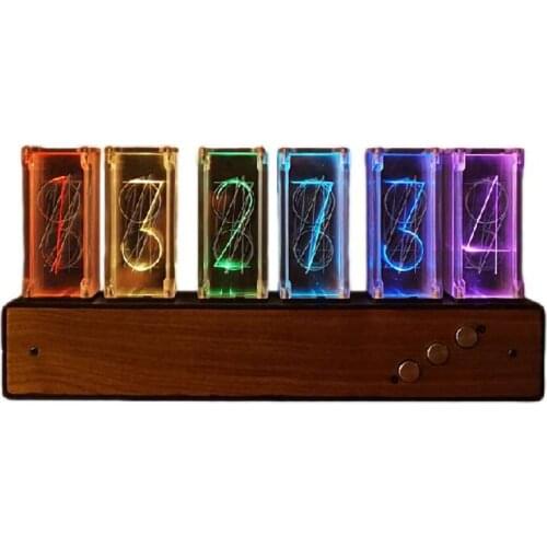 Digital Clock Glow Time Tube Quasi-glow Tube Clock LED Digital Full Color RGB Night Light Bar Atmosphere Clock Birthday Present