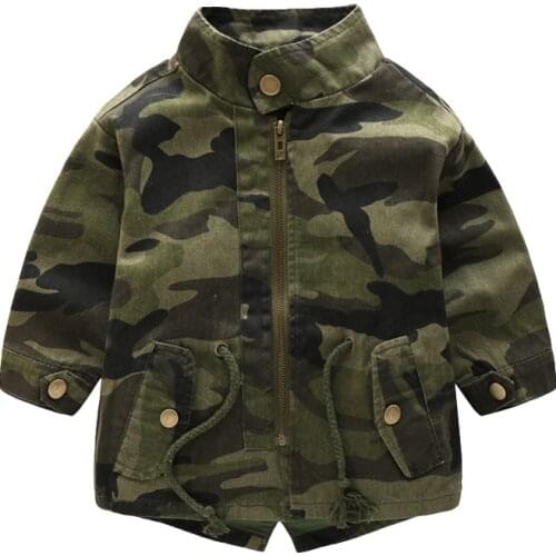 Baby Camouflage Jacket 2021 Autumn and Winter Baby Clothes New Childrens Long-sleeved Windbreaker Jacket Toddler Fashion Coats