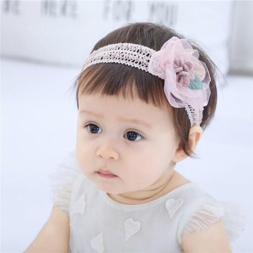 Baby Lace Flower Princess Elastic Floral Headband Kids Baby Girl Headbands Turban Kids Hair Band Haarband Hair Accessories