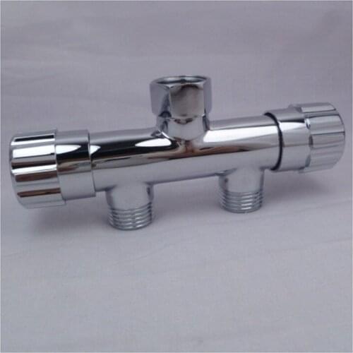 Home Bathroom Washing Machine One In Two Out Double Use Tap Water Separator Valve Chromed Brass Divider Shunt Tee Adapter