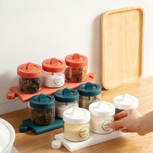 Spoon Lid Seasoning Bottle Kitchen Moisture-proof Seasoning Box Sugar And Salt Jar Household Seasoning Storage Box Set