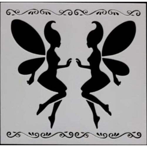 Stencil Coloring Embossing Angel Elf Scrapbooking Photo Album Decorative Paper Cards Making Craft Template Drawing Sheet