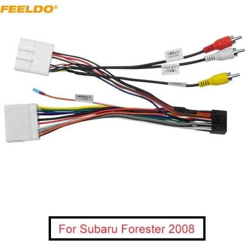 FEELDO Car Stereo Audio 16PIN Android Power Cable Adapter For Subaru Forester CD/DVD Player Wiring Harness