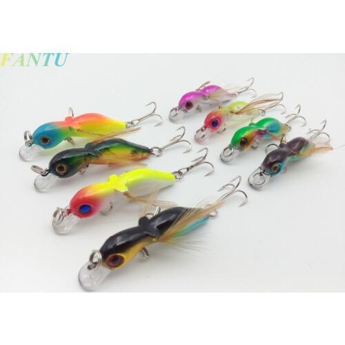 FANTU Artificial Fly Fishing Lure 3.2g/4.5cm Insect Bait With Double Treble Hook 10# Fly Fishing Tools 5PCS/lot