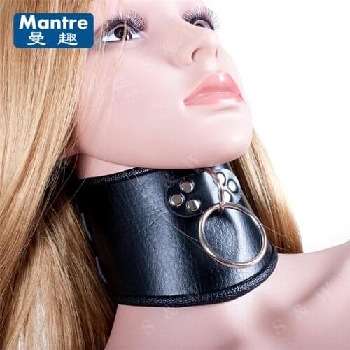 PU Leather Neck Restraint Collar Cuffs Slave Harness Bondage Adult Fetish Product Sex Toys For Couples Games