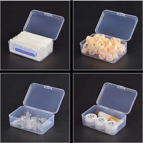 Cup Glue Rings Disposable Plastic MICROBLADING BLADES HOLDER Nail Art Eyelash Extension Makeup Rings with Storage Box