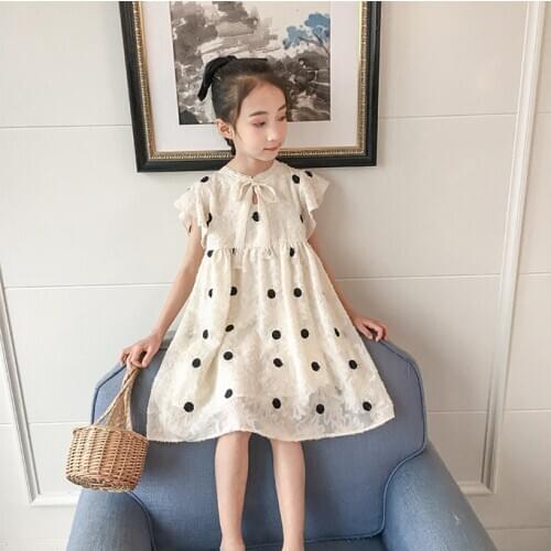 Sleeveless Short Girls Summer Dress White Bow Quinceanera Princess Flower Girl Dress Cute Robe Enfant Children Clothes BW50DR