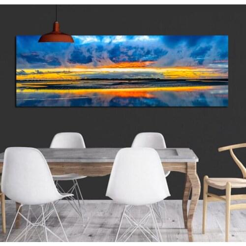 Colorful Sky Clouds Posters City Canvas Painting Tiger Beach Bridge Snow HD Pictures Wall Art For Living Room Bedside Home Decor