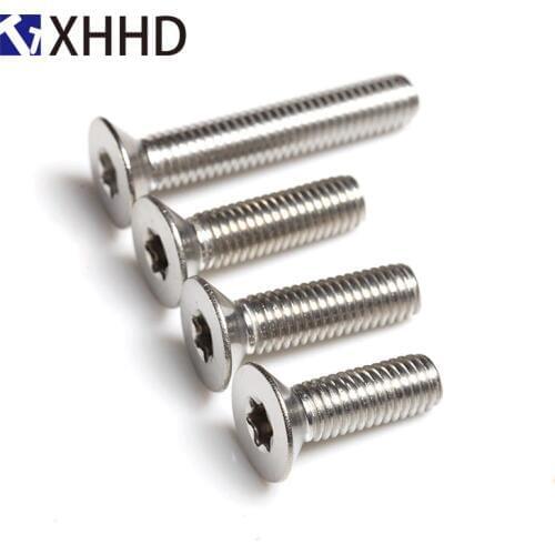 M5 M6 Flat Head Machine Metric Thread Plum Flower Anti -theft Bolt Torx Safety Screw 304 Stainless Steel
