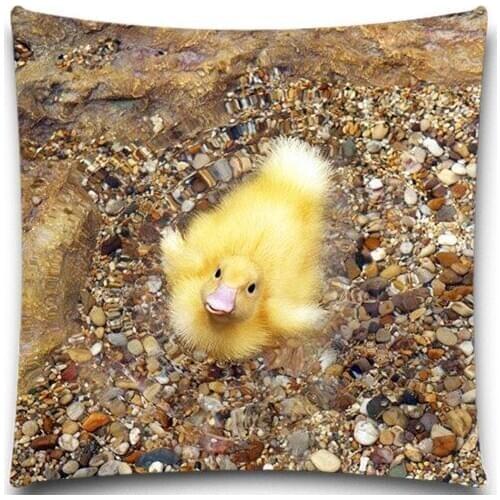 Animals Little cute yellow duck pattern Square Pillow Case Cotton polyester 16" 18" 20" Inches Bedroom Office Throw Decorative