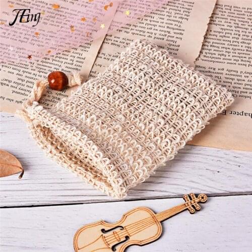 Hot Natural Exfoliating Soap Bags Handmade Sisal Soap Bags Natural mesh Soap Saver Pouch Holder Bath Soap Holder bathroom