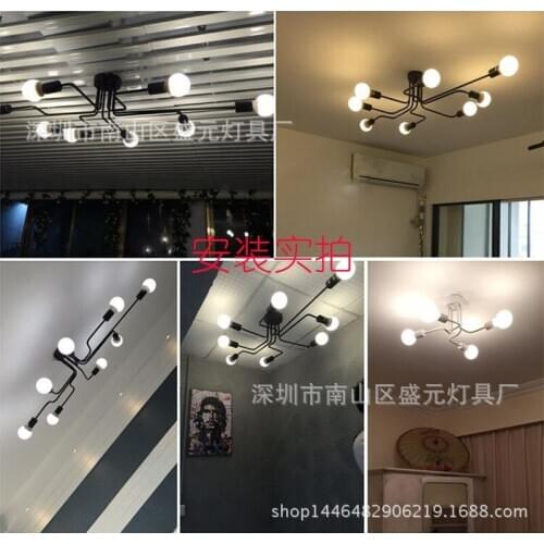 Nordic wrought iron ceiling living room bedroom AC85-265V Ceiling Lamp Fixtures luminaria ceiling light fans home decoration