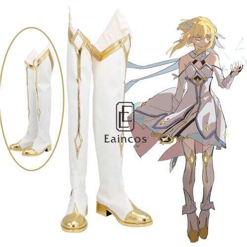 NEW Game Genshin Impact Player Original Version Cosplay Shoes Traveler Lumine Fancy Boots Custom-made
