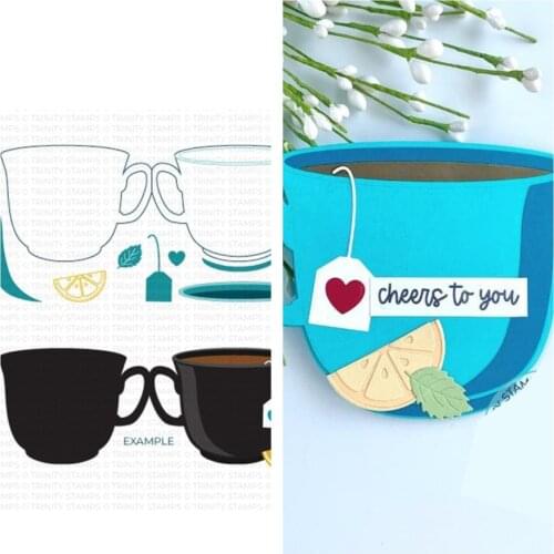 New 2021 Old Teacup Die Metal Cutting Dies Scrapbook Diary Decoration Stencil Embossing Template DIY Greeting Card Handmade