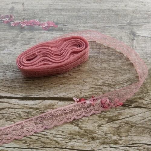 Wholesale beautiful 10 yards 22mm Red Bean Paste lace ribbon embroidery lace DIY jewelry decoration / clothing accessories