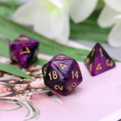 49 Pcs Resin Assorted Polyhedral Dices with Pouch for DND RPG MTG Game Toys D4 D6 D8 D10 D