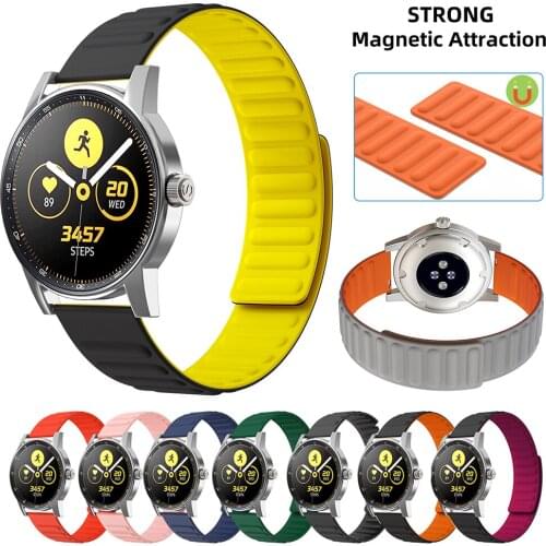 20mm 22mm Watch Strap For Samsung Galaxy Watch 42mm 46mm/Galaxy Watch 3 41mm 45mm/Galaxy Active 1 2 Silicone Magnetic Watchband