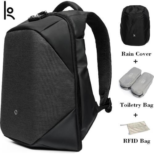 K Click Anti-thief Solid Backpacks Scientific Storage System Bags External USB Charging Laptop Backpack For Man And Women
