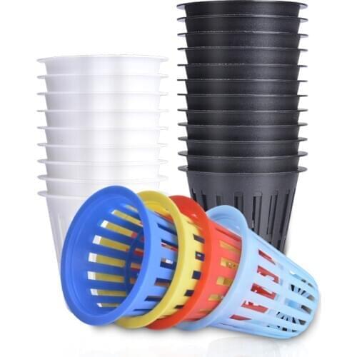 Gardening Set 2 Inch Net Cups Slotted Mesh Wide Lip Bucket Basket For Hydroponics