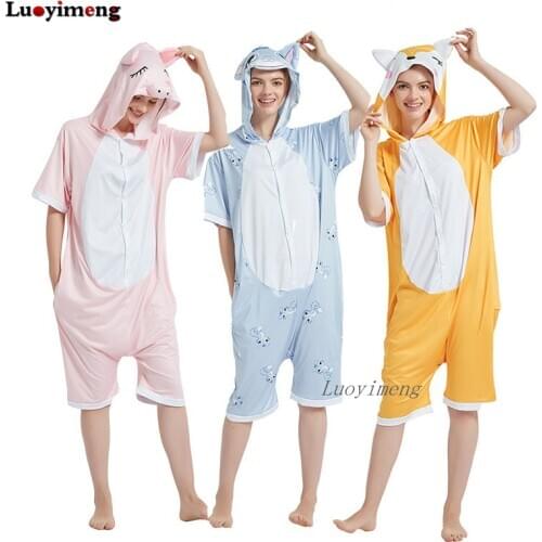 Womens Kigurumi Pajama Onesie Unisex Unicorn Panda Sleepwear Costume Cartoon Onesies Women Pyjamas Girls Jumpsuits Nightwear