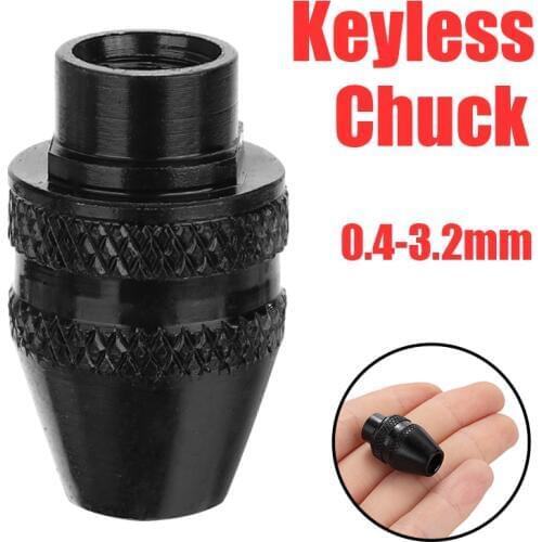 1pc 0.4-3.2mm Black Keyless Drill Chuck Mini Drill Chucks Adapter for Drill Shaft Rotary Tools Accessories