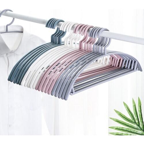 10 Pcs/Set Non-Slip Non-Marking Hangers Closet Organizer Clothing Rack Household Adult Plastic Hangers For Clothes