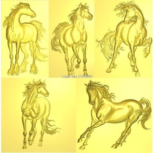 14PCS 3D horse High quality New 3D model for cnc 3D carved figure sculpture machine in STL file fine horse