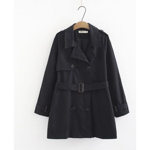 2021 Autumn New Size Xl-4Xl Special Offer Large Size Womens Plus Fat Mm Double-Breasted Long Trench Coat