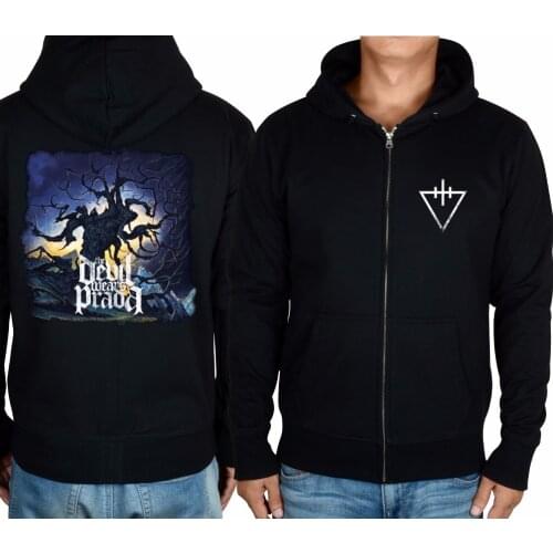6 Styles Cool The Devil Wear P Singer Cotton Rock Black Hoodies winter jacket men punk hardrock Zipper sweatshirt fleece
