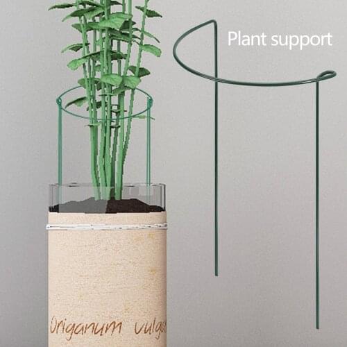 6 Packs Plant Support Stake Green Half Round Plant Support Ring Plastic Plant Cage Flower Pot Climbing Trellis Hydrangea Flowers
