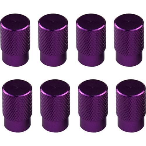8pcs Automatic Car Bicycle Wheel Tire Valve Stems Cap Dustproof Cover Purple