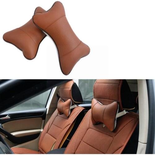 Car Neck Pillows Car Headrest PVC Leather Neck Headrest Universal Car Headrest Backrest Cushion Protector Accessories 27x18 K1O0