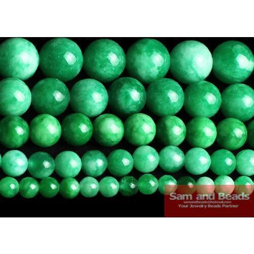 Free Shipping Natural Stone Green Persia Chalcedony Loose Beads 6 8 10 12MM Pick Size for Jewelry Making GPJB01