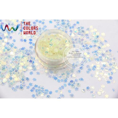 SFY04-10 Amazing Glitter Sequins Maple leaf shaped 4mm Size sequins for nail Art or DIY decoration