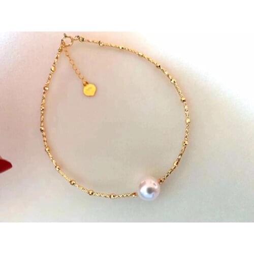 D326 Pearl Bracelet Fine Jewelry Solid 18K Gold Natural 8-8.5mm Japan Origin Ocean Sea Akoya Pearl Bracelets for Women