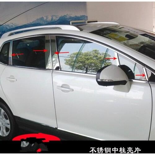 For 2013-2015 Peugeot 3008 Accessories Stainless Steel Pillar Posts Specular Mirror Trim Sticker