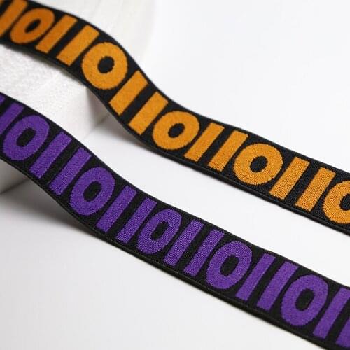 10meters 1 inch stretchy elastic for bra underwear belt trousers clothing waistband black tape with pattern Jacquard webbing