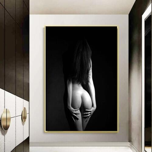 Nude Women Black and White Sexy Canvas Painting Posters and Prints Quadros Wall Art Picture for Living Room Cuadros No Frame