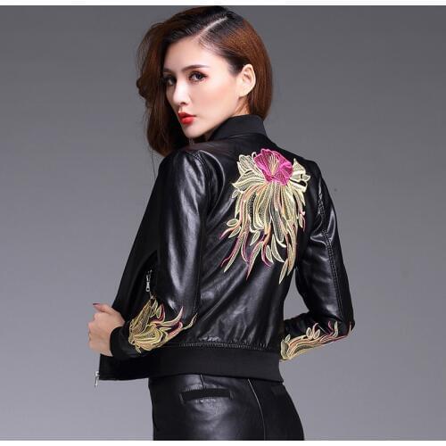 KMETRAM Real Leather Jacket Woman Spring 2020 Streetwear Sheepskin Coat Female Embroidery Bomber Jackets Chaqueta Mujer MY2608