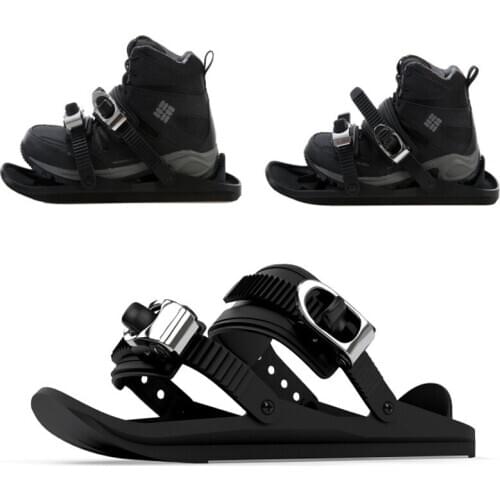 Mini Ski Skates Snowfeet Attach To Boots With Bindings One Size Fits All For Skier Adjustable Portable Skiing Shoes Snow Board