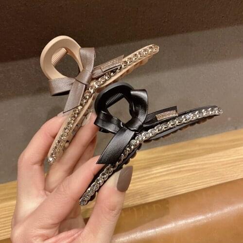 Fashion Rhinestone Bowknot Hair Clips for Women 2021 New Hair Claw Girl Head Accessories