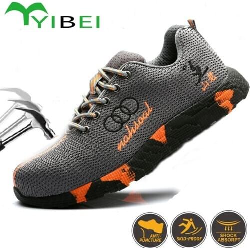 Mens new steel-toed safety shoes casual breathable outdoor shoes puncture-proof comfortable industrial insulated 6KV work boot