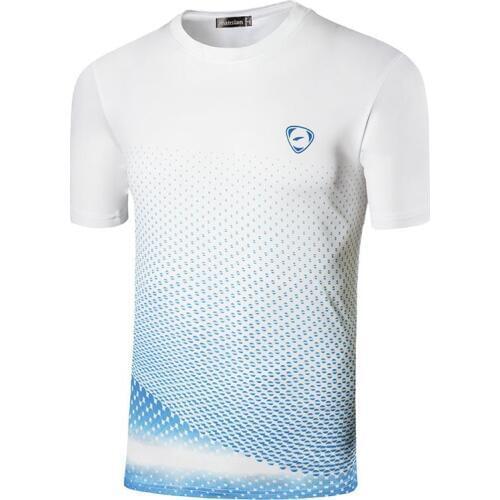 Jeansian Mens Sport Tee Shirt Tshirt T-shirts Tops Running Gym Fitness Workout Football Short Sleeve Dry Fit LSL225 WhiteBlue2