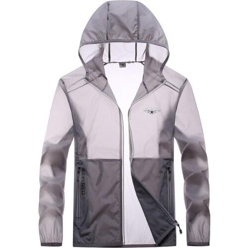 Mens Outdoor Sports Leisure Skin Clothing Sun Protection Hiking Breathable Ultrathin Ultralight Quick Drying Fishing Coat 5xl