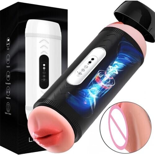 Male Masturbator Cup Vibrator Vagina Real Pussy For Men Deep Throat Pussy Mouth Double Masturbation Oral Sex Toys Sex Products