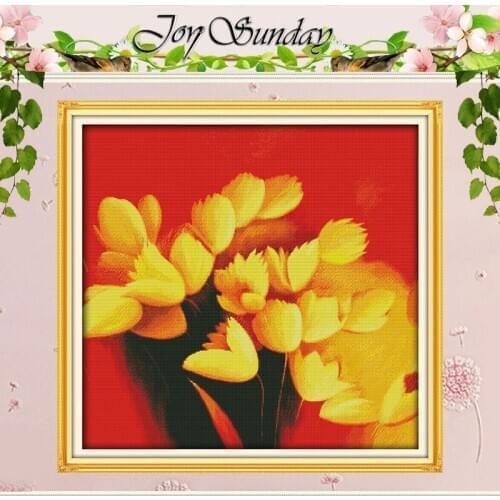 Golden tenderness Patterns Counted Cross Stitch 11 14CT Cross Stitch Set Wholesale Flower Cross-stitch Kit Embroidery Needlework