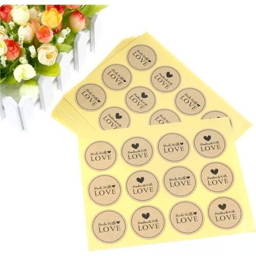 Hand made series paper seal sticker adhesive stickers for homemade bakery&gift packaging Stationery Sticker 120pcs/10sheets