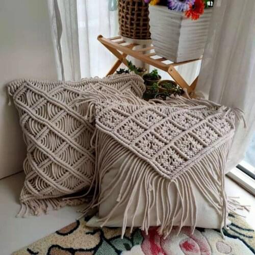 Boho Pillow Case Cotton Embroidered Throw Pillow Covers Decorative Cushion Cover 45x45cm For Sofa Bed Chair Home Decor