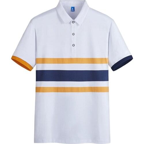 New Mens Patchwork Polo Shirt Design Conventional Top Trend Tide Brand Casual Mens Striped Top M-4XL